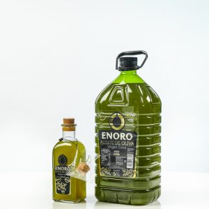 Enoro Aceite de Oliva Virgen Extra Gourmet de Andalucía | Enoro 11 lote enoro regalo de aceite virgen extra; 1 botella 5l + 1 frasca